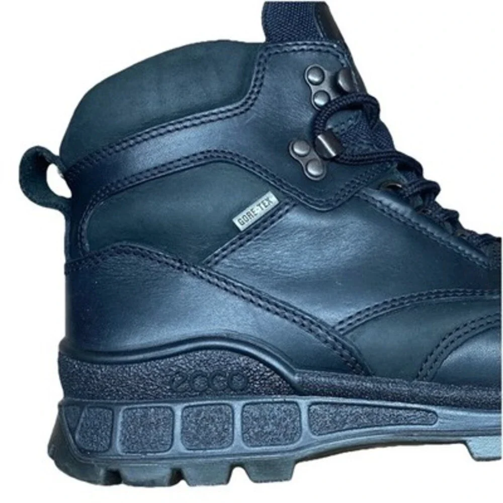 ECCO Track 25 GoreTex Mid Hiking Boot Mens EU 42 US 8.5 Waterproof Black Leather